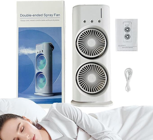 Double Ended Spray Fan – Dual Cooling Mist Fan with LED