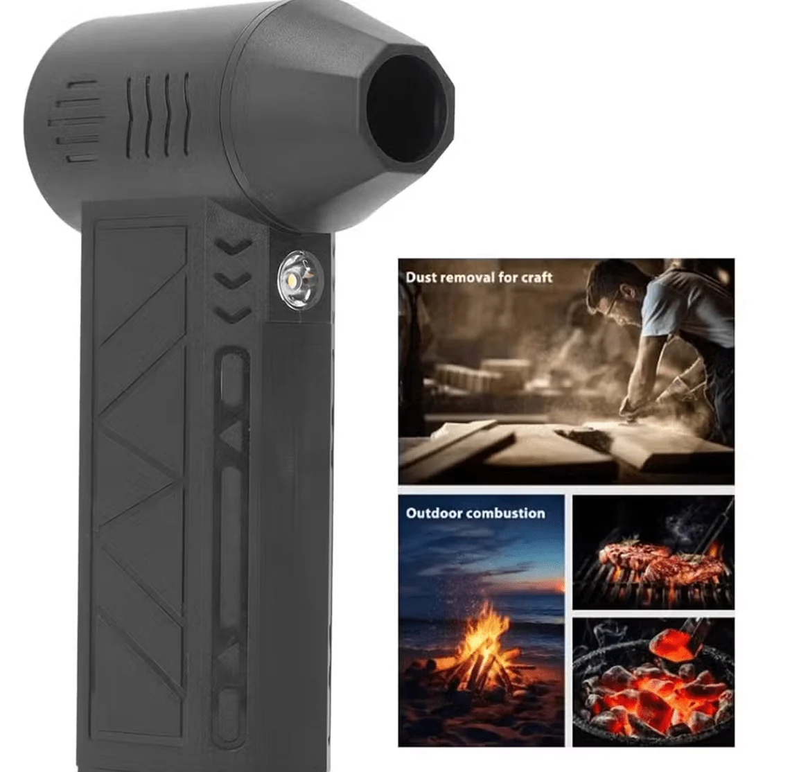 Mini Turbo Jet Fan – Fast BBQ & Campfire Blower with LED Light