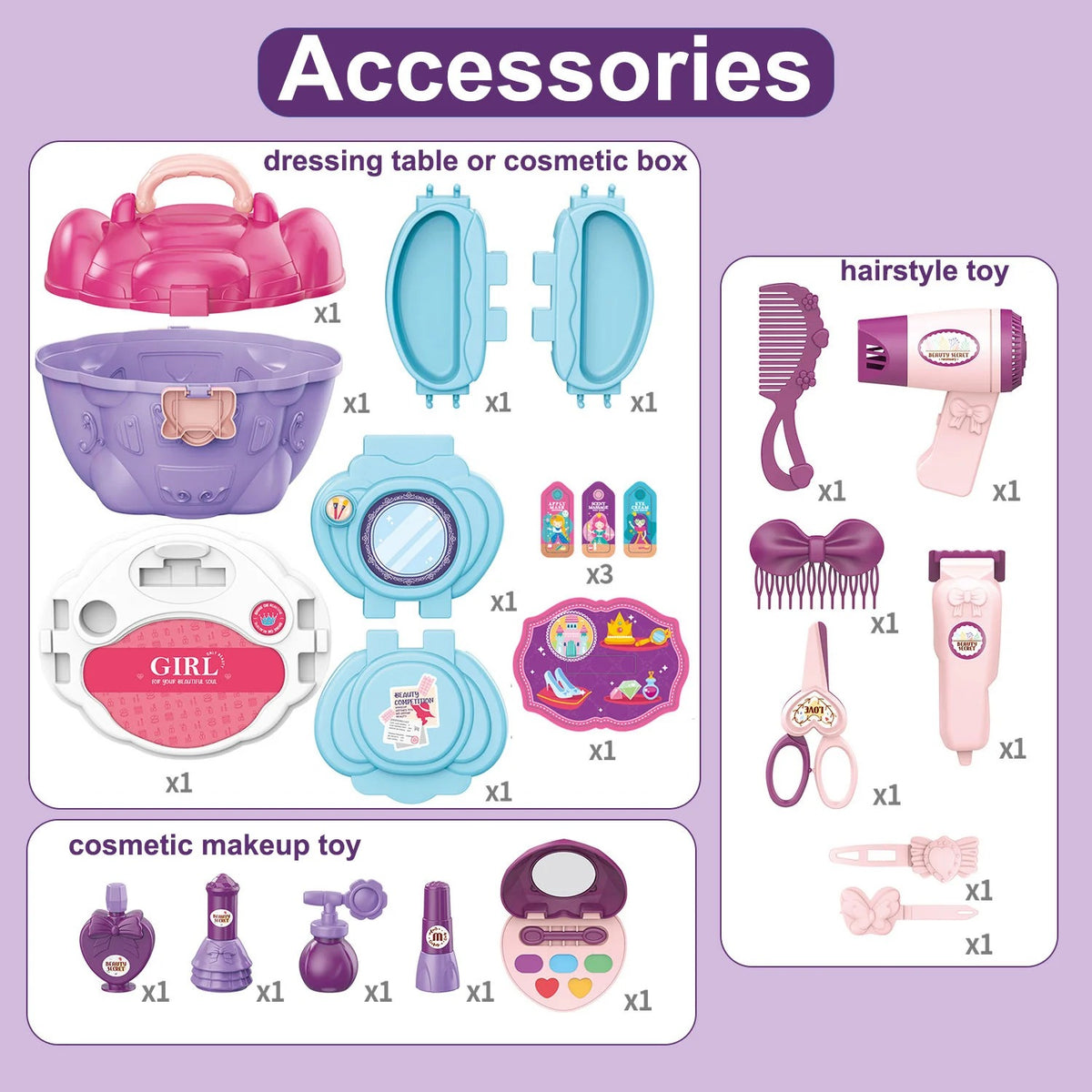 GELORDO – 4-in-1 Dressing Table Play Set