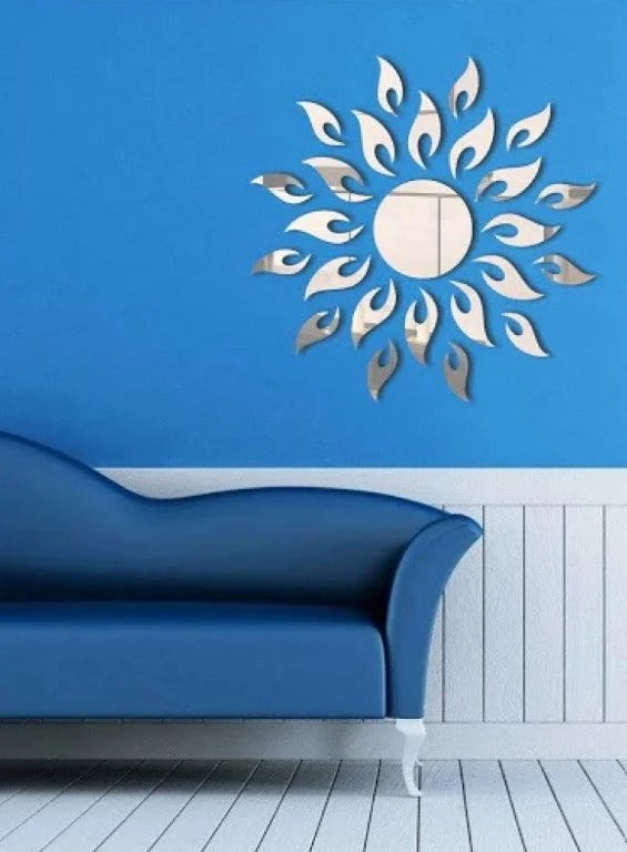 Sun Flame 3D Acrylic Mirror Wall Sticker