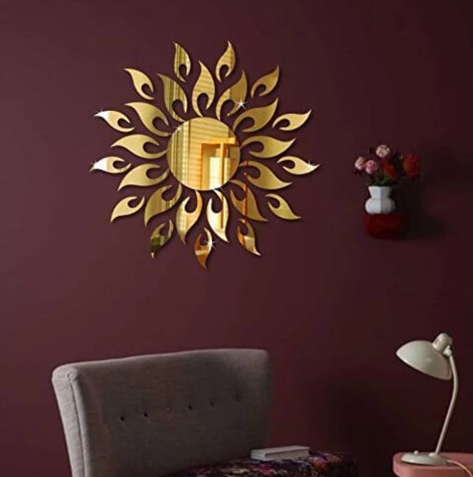 Sun Flame 3D Acrylic Mirror Wall Sticker