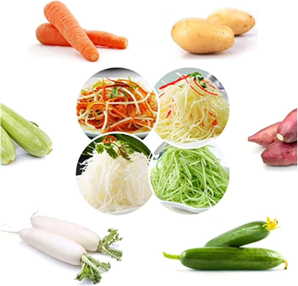 Handheld Vegetable Spiralizer – 4-in-1