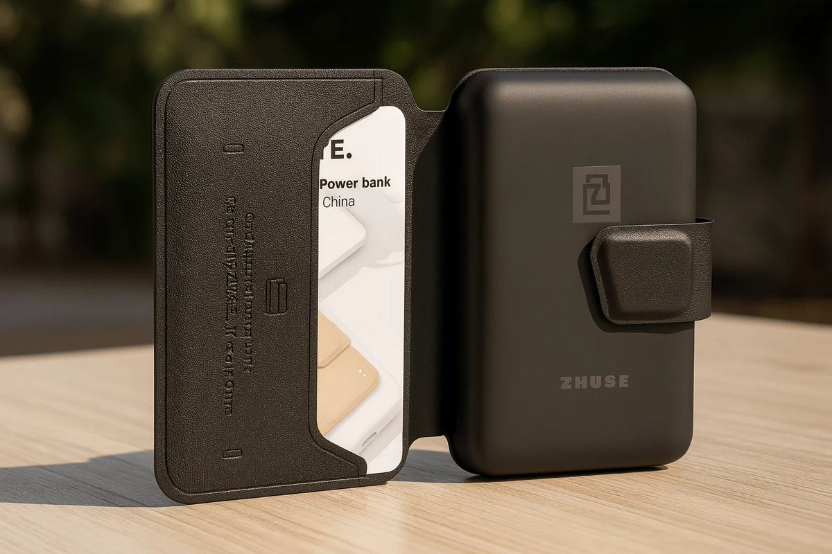 ZHUOSE Card Bag Wireless Power Bank – 2-in-1 Wallet & Wireless Charger