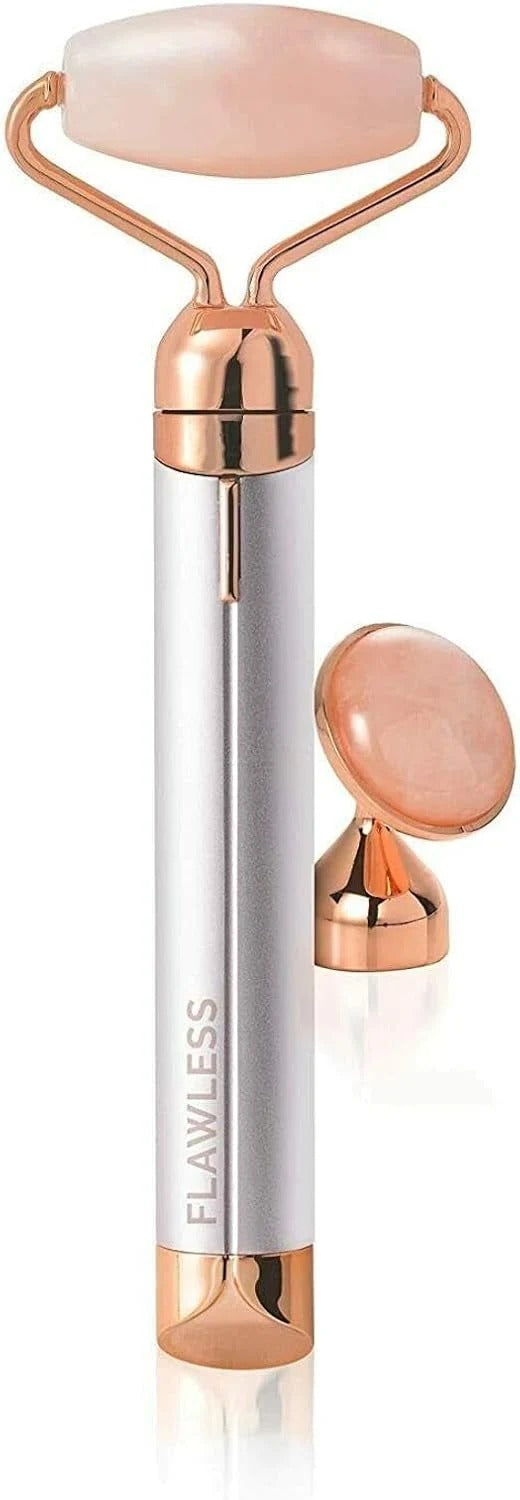 Vibrating Facial Roller Massager – Rose Quartz