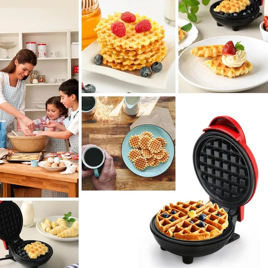 Electric Mini Waffle Maker – Compact 350W Non-Stick Waffle & Snack Machine