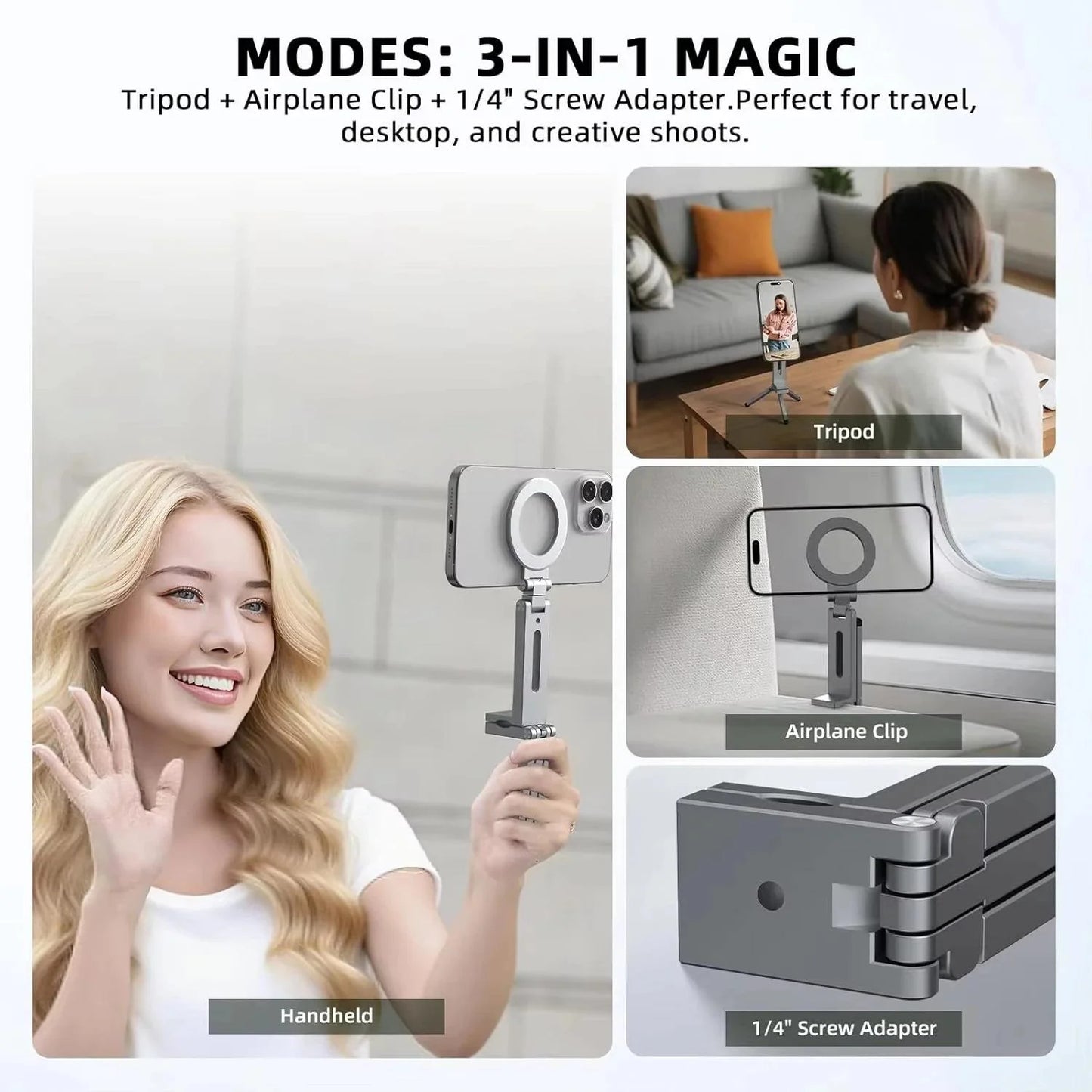 Magnetic Tripod Phone Stand – Hands-Free Anywhere