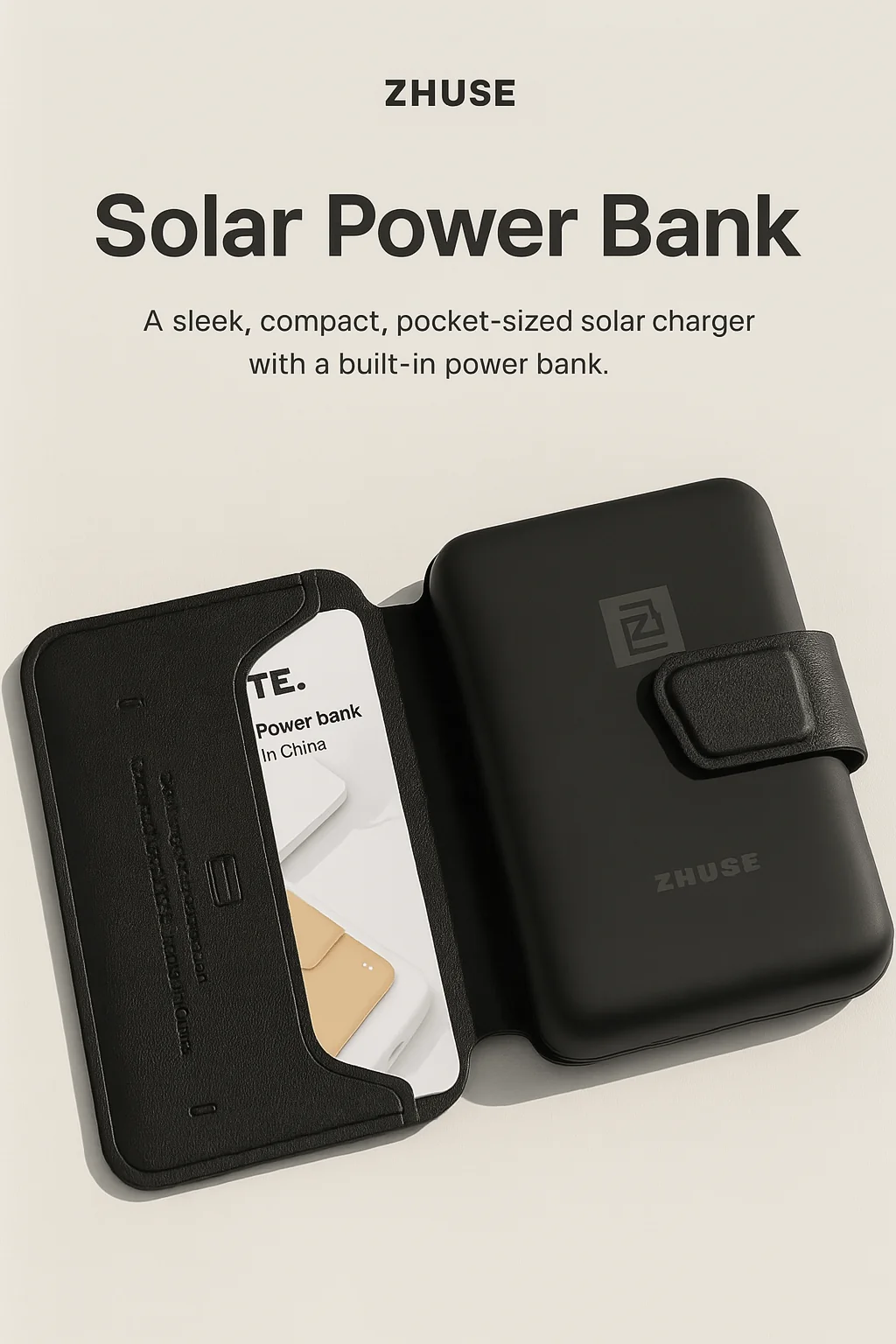ZHUOSE Card Bag Wireless Power Bank – 2-in-1 Wallet & Wireless Charger