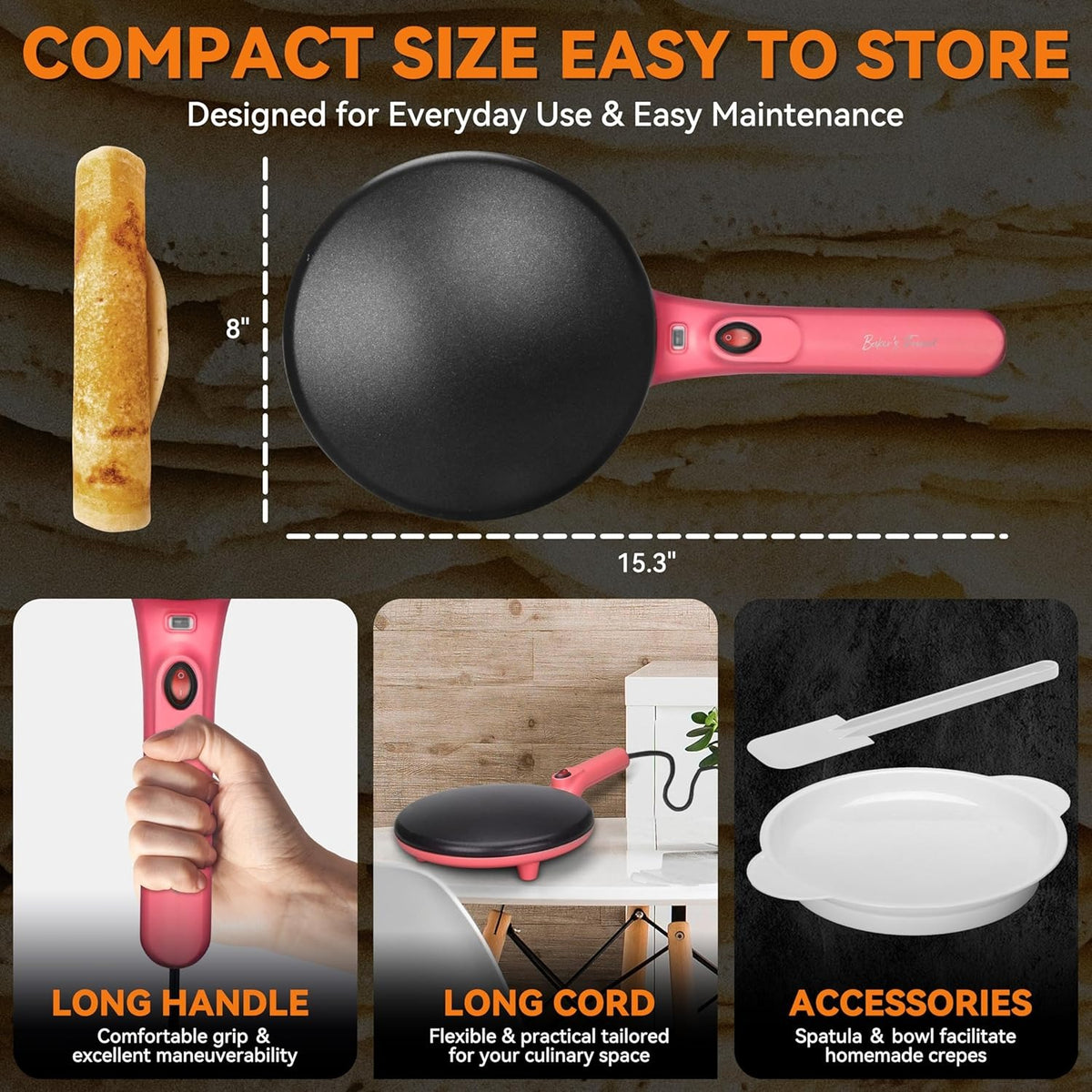 Electric Crepe Maker Machine – 20cm Non-Stick Pan, 800W (CYGM-8201)