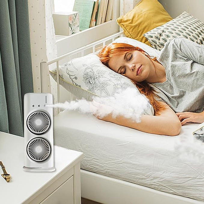 Double Ended Spray Fan – Dual Cooling Mist Fan with LED