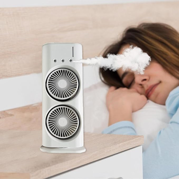 Double Ended Spray Fan – Dual Cooling Mist Fan with LED