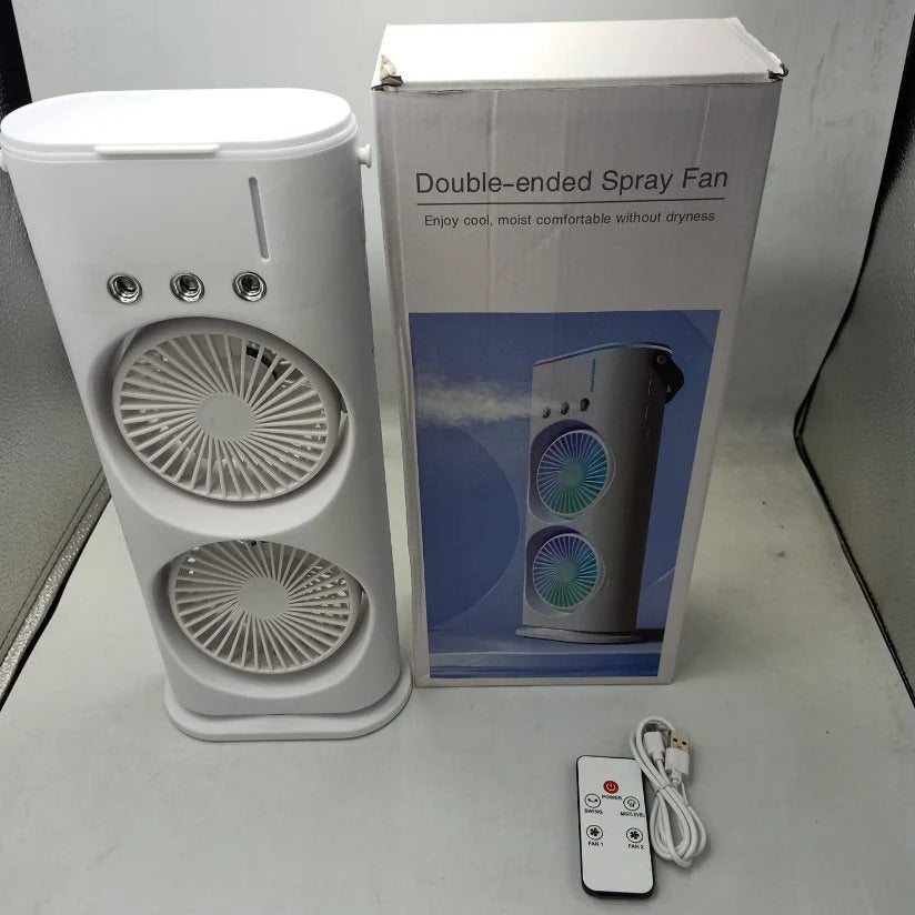 Double Ended Spray Fan – Dual Cooling Mist Fan with LED