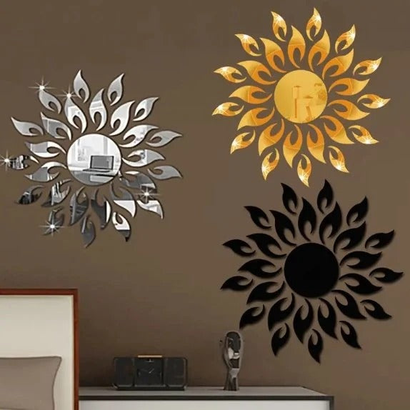 Sun Flame 3D Acrylic Mirror Wall Sticker