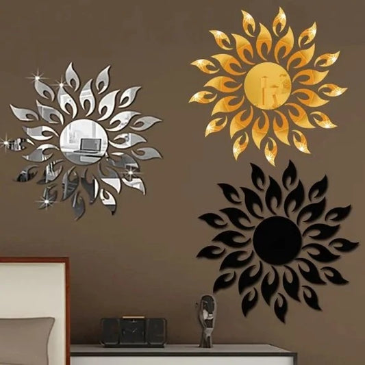 Sun Flame 3D Acrylic Mirror Wall Sticker
